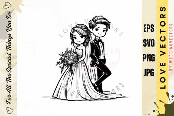 Capturing Matrimony: The Art of Wedding Couple and Love Vectors - C2633