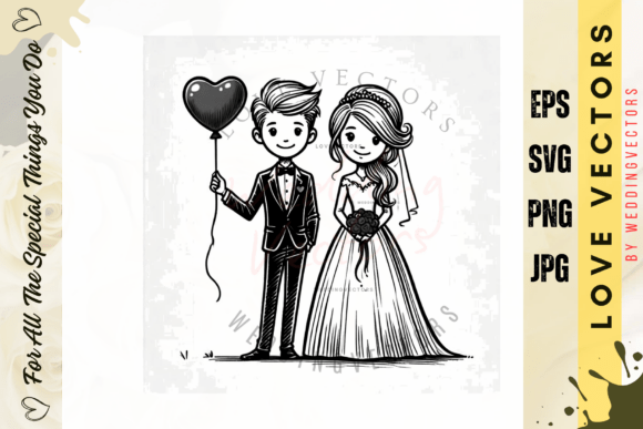 Elegant Wedding Couple and Love Vectors for Designers