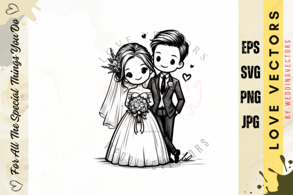 Elevate Your Brand with Wedding Couple and Love Vectors - C2679
