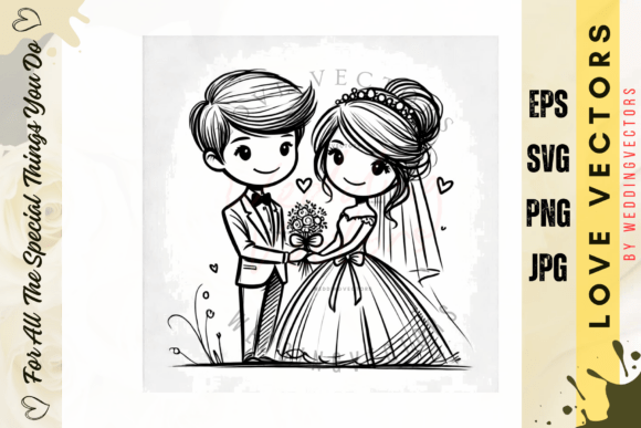 Elevate Your Designs with Wedding Couple and Love Vectors - C266