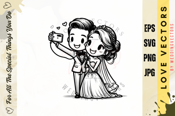 Elevate Your Designs with Wedding Couple and Love Vectors - C3198