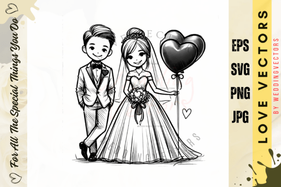 Modern Matrimonial Charm: The C3174 Vector Set