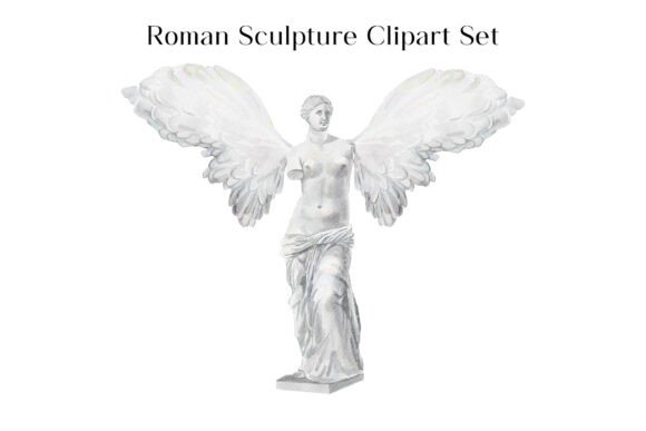 Roman Sculpture Watercolor Clipart Set: Classical Elegance for Modern Design