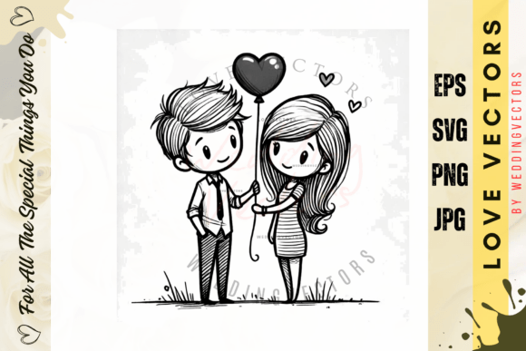 Wedding Couple and Love Vectors - C2674: A Visual Love Story
