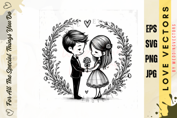 Wedding Couple and Love Vectors - C3209: A Visual Language of Romance