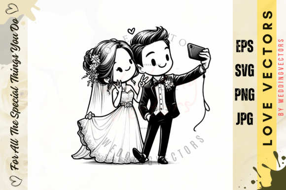 Wedding Couple and Love Vectors - C3244: A Designer's Guide to Romantic Assets