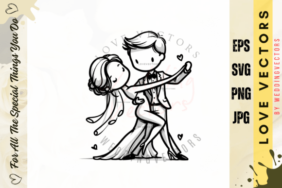 Wedding Couple and Love Vectors - C3613: Capturing Romance in Every Detail