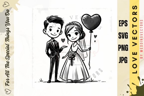 Wedding Couple and Love Vectors - C3614: A Visual Love Story
