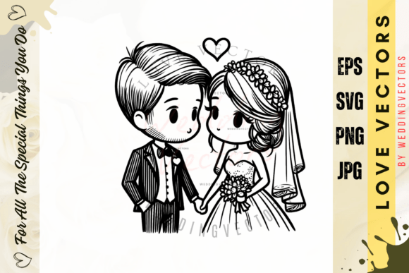 Wedding Couple and Love Vectors - C3668: The Art of Love