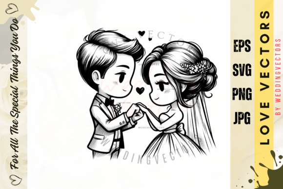 Wedding Couple and Love Vectors - C3688: Luxury & Elegance in Design