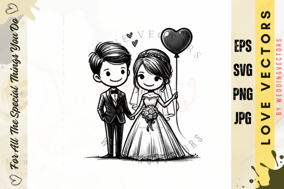 Wedding Couple and Love Vectors - C3713: Modern Minimalism
