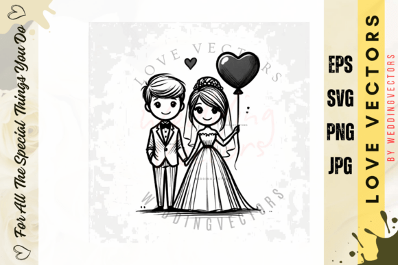 Wedding Couple and Love Vectors - C3733: A Designer's Guide to Romantic Visuals
