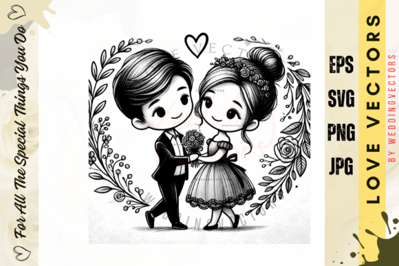 Wedding Couple and Love Vectors - C3765: A Designer's Guide
