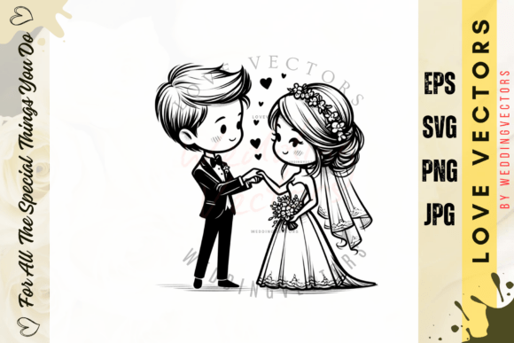 Wedding Couple and Love Vectors - C3782: A Visual Love Story